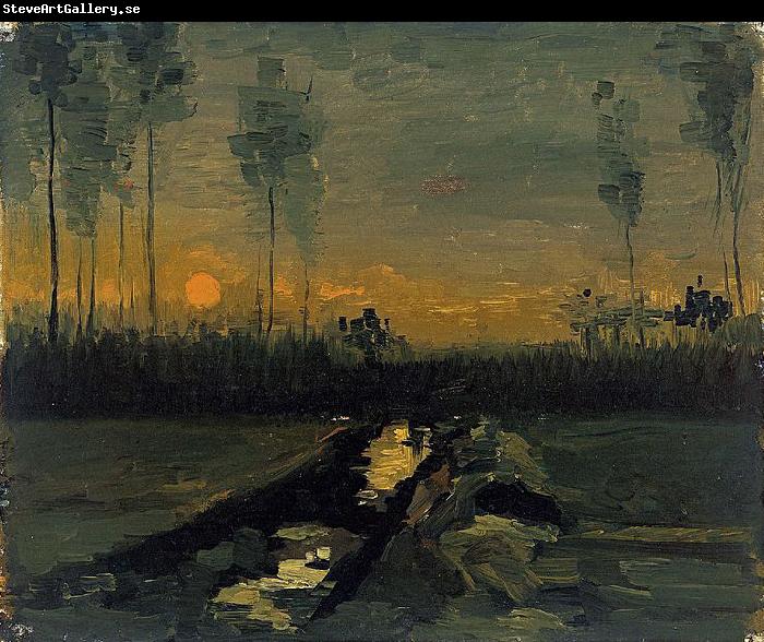 Vincent Van Gogh Landscape at sunset